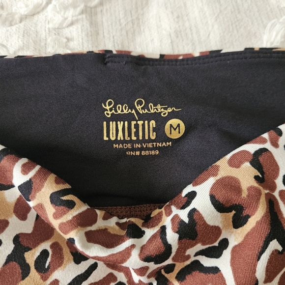 Lilly Pulitzer Luxletics Midi Leggings High Rise Women Medium Cheetah Print - Picture 3 of 8